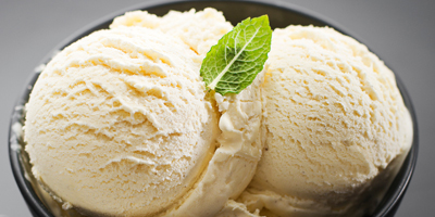 Bowl of fiber-enriched ice cream
